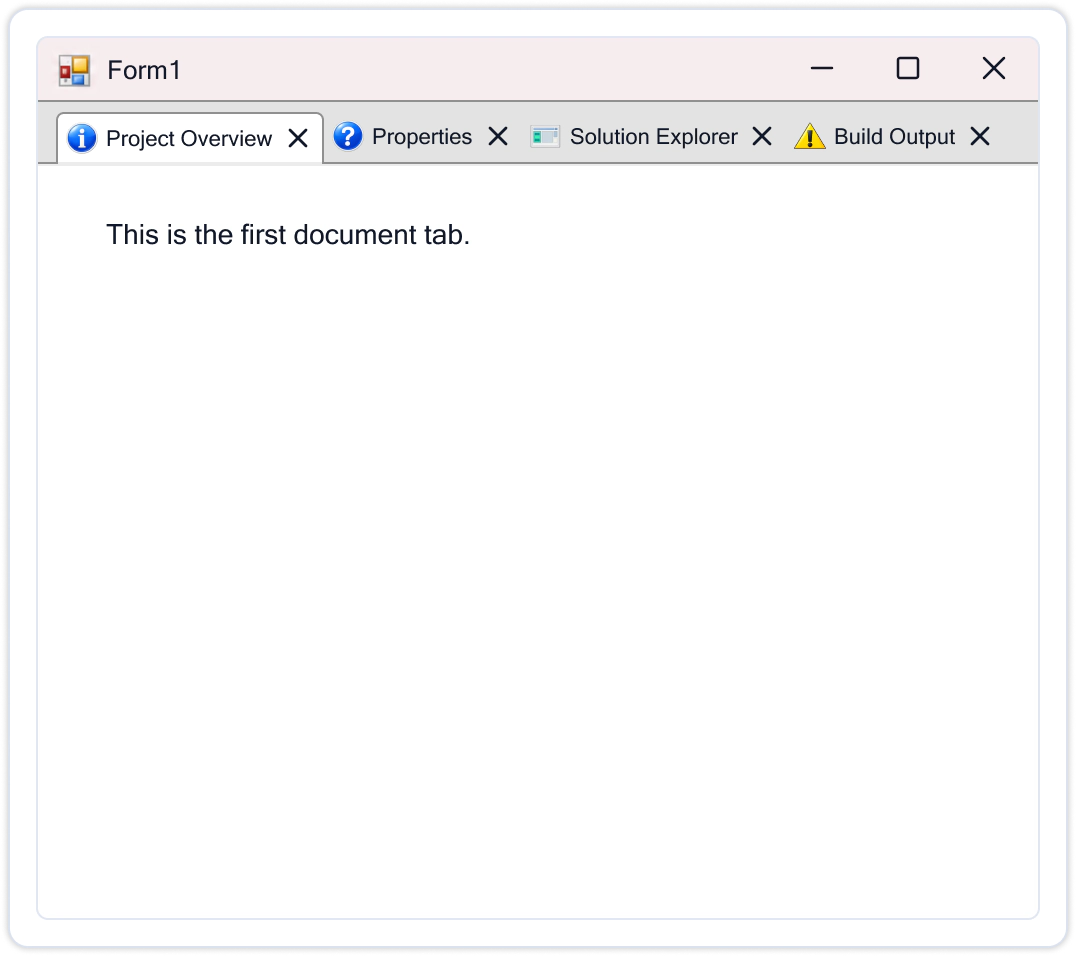 WinForms DockingManager document tab icons